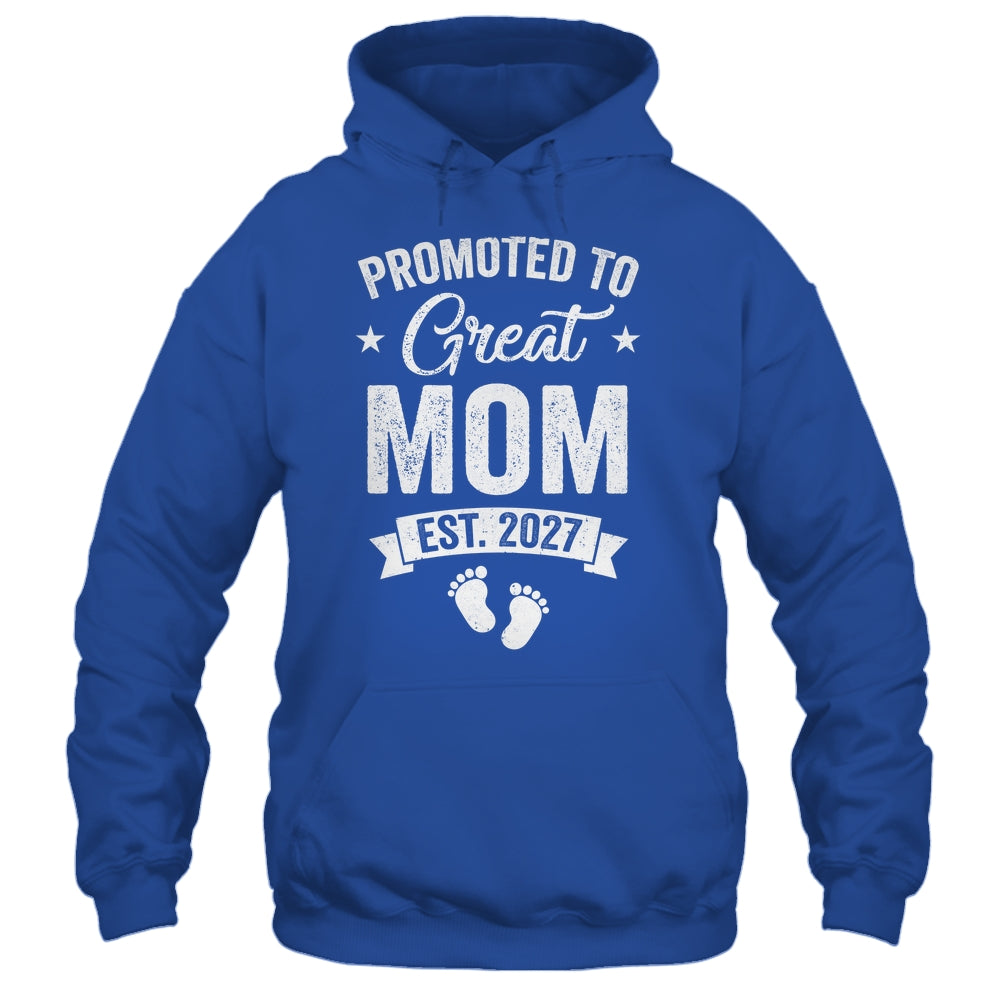 Promoted To Great Mom Est 2027 Pregnancy Announcement Shirt & Tank Top | siriusteestore