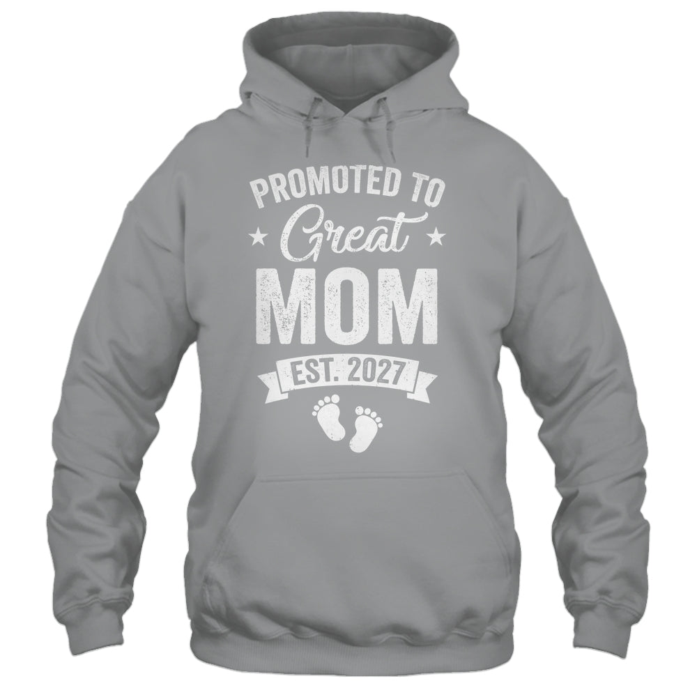 Promoted To Great Mom Est 2027 Pregnancy Announcement Shirt & Tank Top | siriusteestore