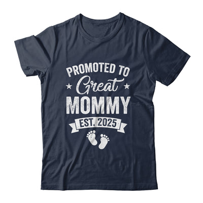 Promoted To Great Mommy Est 2025 Pregnancy Announcement Shirt & Tank Top | siriusteestore