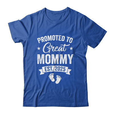 Promoted To Great Mommy Est 2025 Pregnancy Announcement Shirt & Tank Top | siriusteestore