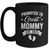 Promoted To Great Mommy Est 2025 Pregnancy Announcement Mug | siriusteestore