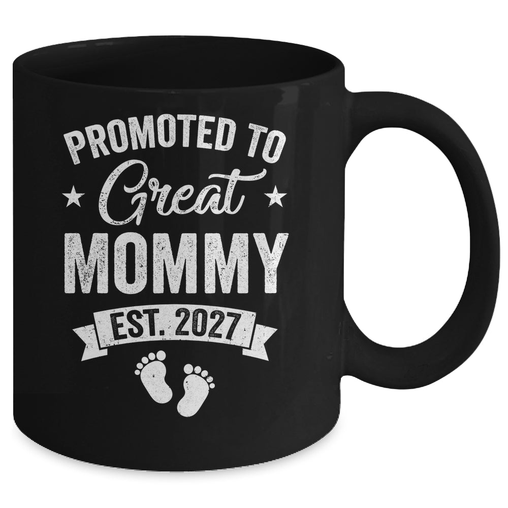 Promoted To Great Mommy Est 2027 Pregnancy Announcement Mug | siriusteestore