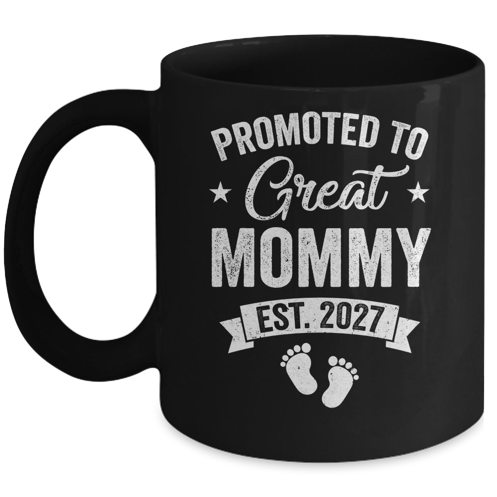 Promoted To Great Mommy Est 2027 Pregnancy Announcement Mug | siriusteestore