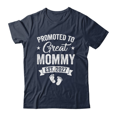 Promoted To Great Mommy Est 2027 Pregnancy Announcement Shirt & Tank Top | siriusteestore