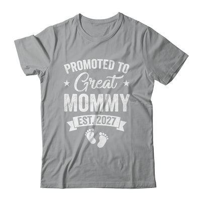 Promoted To Great Mommy Est 2027 Pregnancy Announcement Shirt & Tank Top | siriusteestore