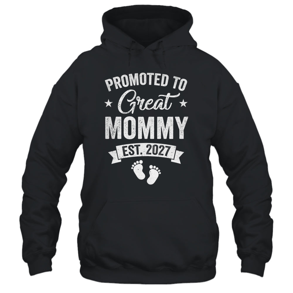 Promoted To Great Mommy Est 2027 Pregnancy Announcement Shirt & Tank Top | siriusteestore
