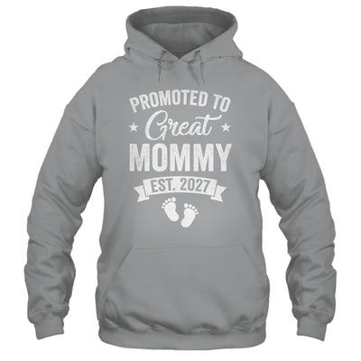 Promoted To Great Mommy Est 2027 Pregnancy Announcement Shirt & Tank Top | siriusteestore