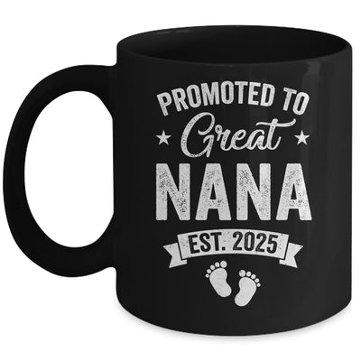 Promoted To Great Nana Est 2025 Pregnancy Announcement Mug | siriusteestore