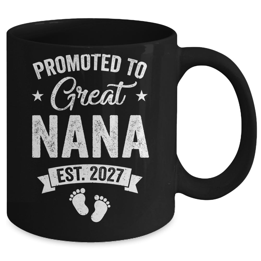 Promoted To Great Nana Est 2027 Pregnancy Announcement Mug | siriusteestore