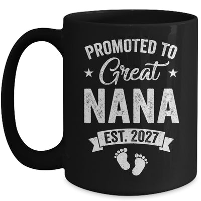 Promoted To Great Nana Est 2027 Pregnancy Announcement Mug | siriusteestore