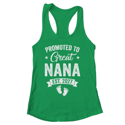 Promoted To Great Nana Est 2027 Pregnancy Announcement Shirt & Tank Top | siriusteestore