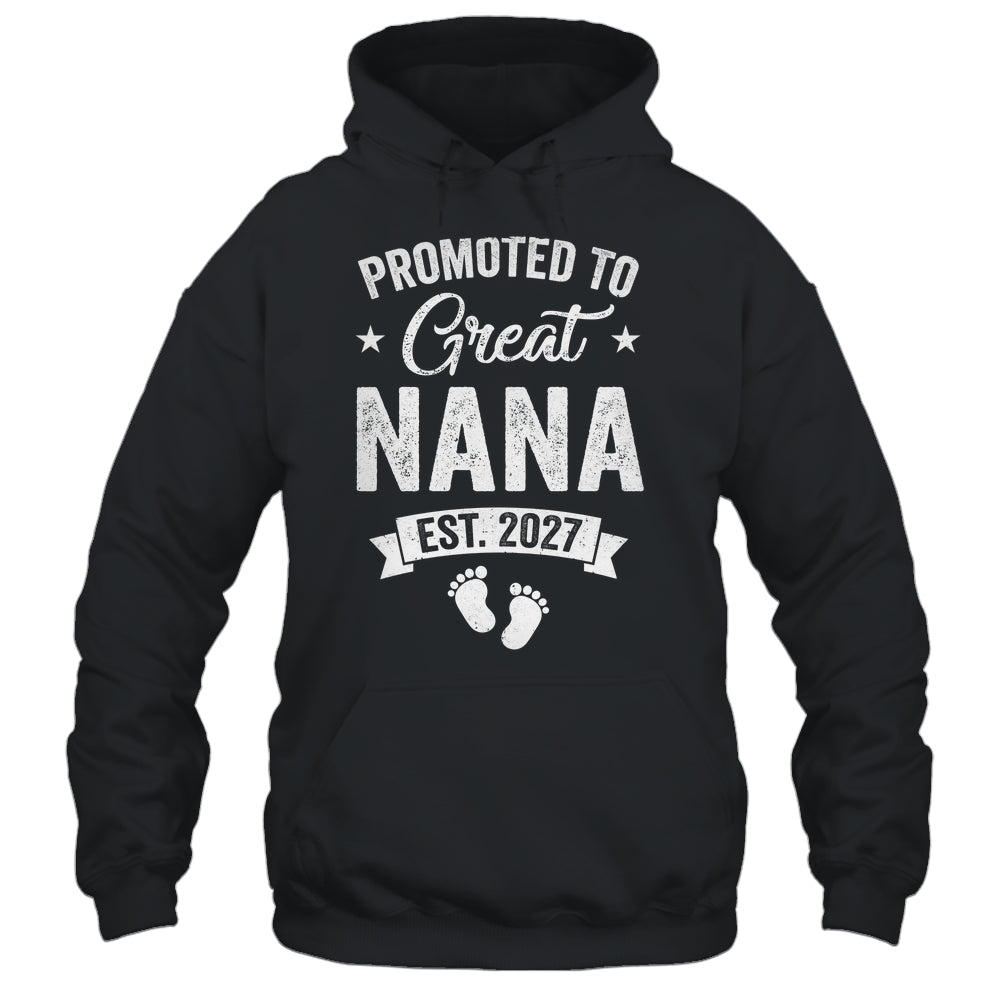 Promoted To Great Nana Est 2027 Pregnancy Announcement Shirt & Tank Top | siriusteestore