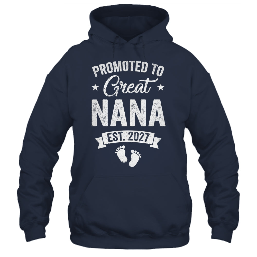 Promoted To Great Nana Est 2027 Pregnancy Announcement Shirt & Tank Top | siriusteestore