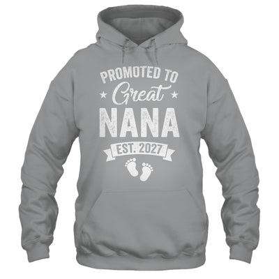 Promoted To Great Nana Est 2027 Pregnancy Announcement Shirt & Tank Top | siriusteestore