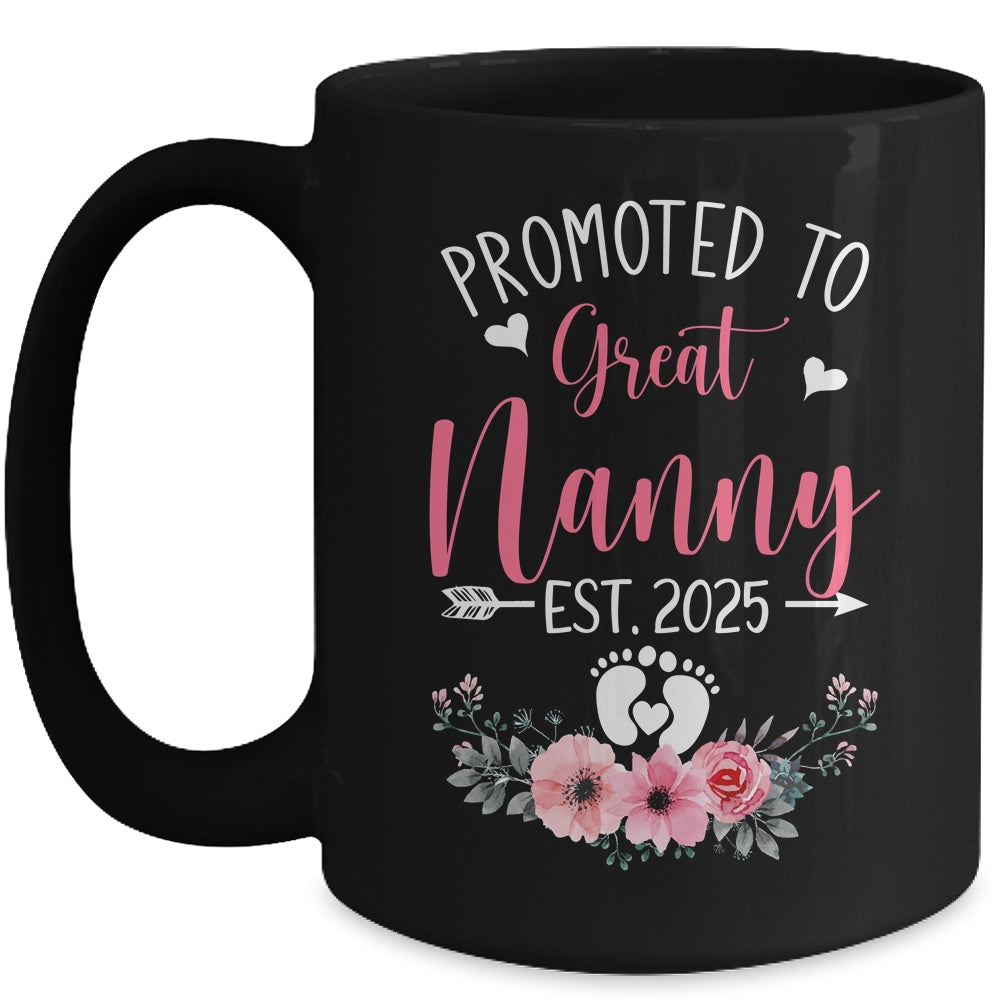 Promoted To Great Nanny Est 2025 Mothers Day Mug | siriusteestore