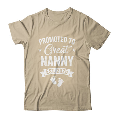 Promoted To Great Nanny Est 2025 Pregnancy Announcement Shirt & Tank Top | siriusteestore