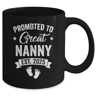 Promoted To Great Nanny Est 2025 Pregnancy Announcement Mug | siriusteestore