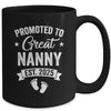 Promoted To Great Nanny Est 2025 Pregnancy Announcement Mug | siriusteestore