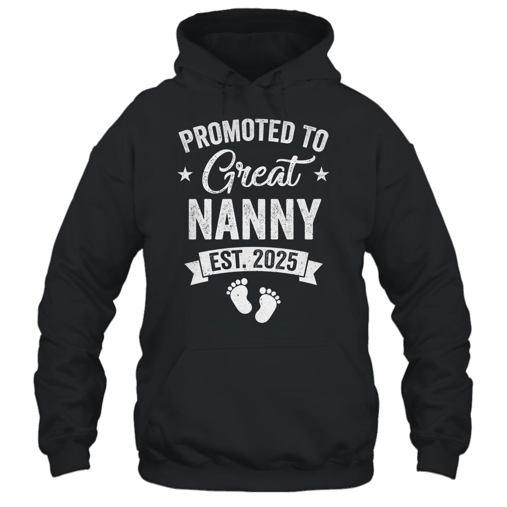 Promoted To Great Nanny Est 2025 Pregnancy Announcement Shirt & Tank Top | siriusteestore