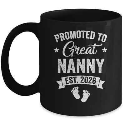 Promoted To Great Nanny Est 2026 Pregnancy Announcement Mug | siriusteestore