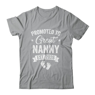Promoted To Great Nanny Est 2026 Pregnancy Announcement Shirt & Hoodie | siriusteestore