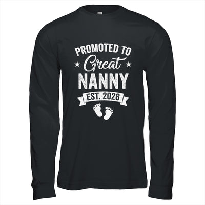 Promoted To Great Nanny Est 2026 Pregnancy Announcement Shirt & Hoodie | siriusteestore