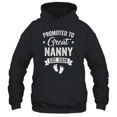 Promoted To Great Nanny Est 2026 Pregnancy Announcement Shirt & Hoodie | siriusteestore