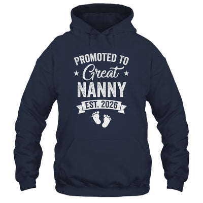 Promoted To Great Nanny Est 2026 Pregnancy Announcement Shirt & Hoodie | siriusteestore