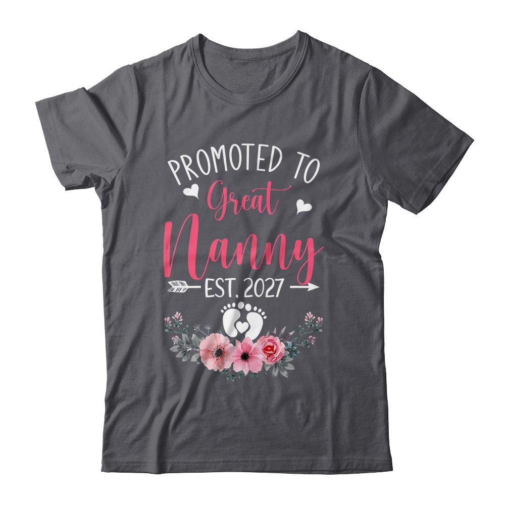 Promoted To Great Nanny Est 2027 Mothers Day Shirt & Tank Top | siriusteestore