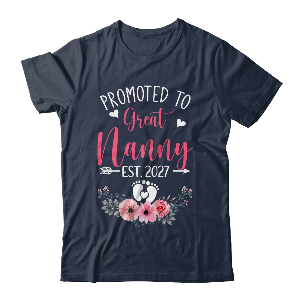 Promoted To Great Nanny Est 2027 Mothers Day Shirt & Tank Top | siriusteestore