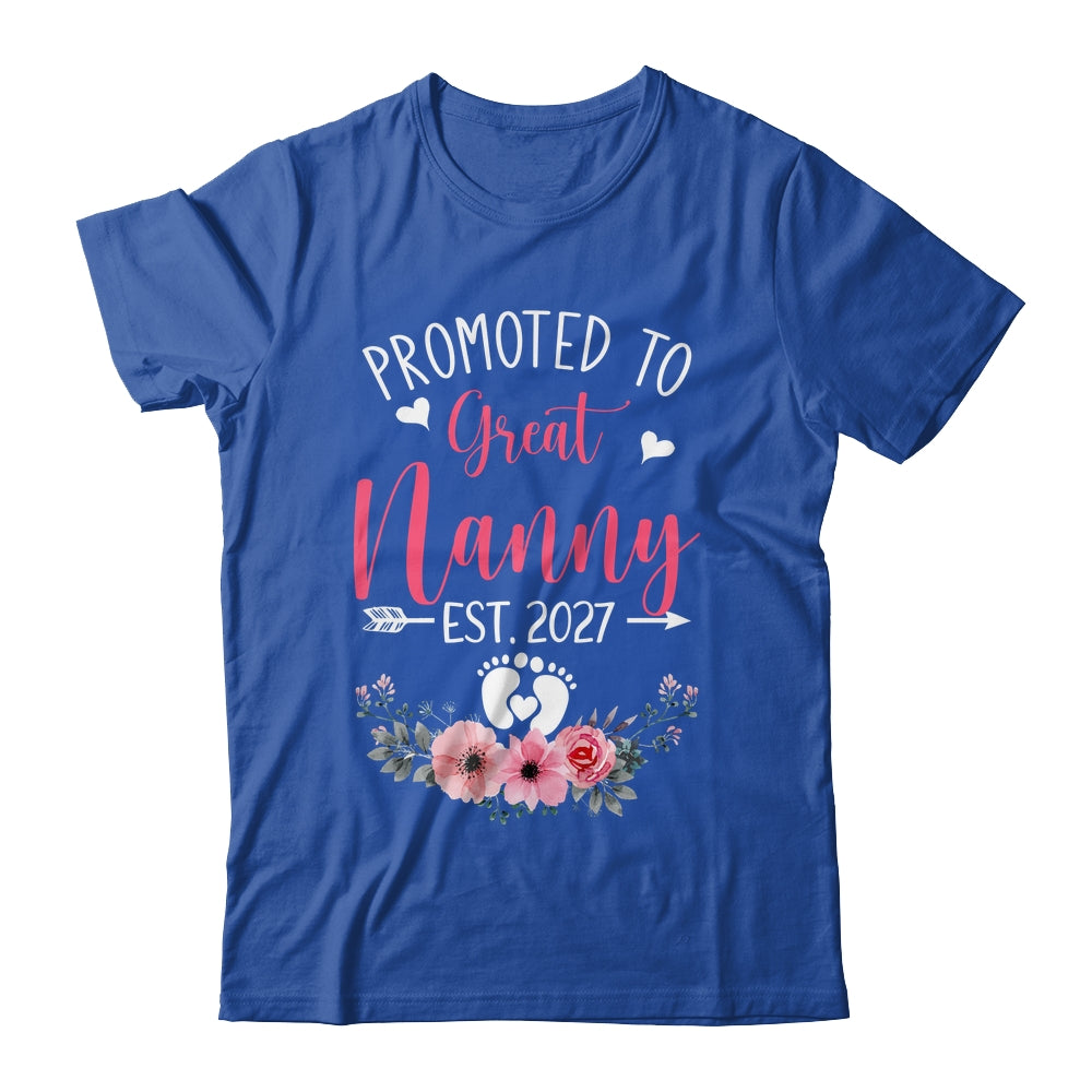 Promoted To Great Nanny Est 2027 Mothers Day Shirt & Tank Top | siriusteestore