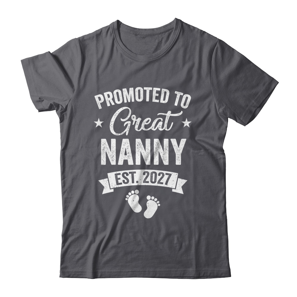 Promoted To Great Nanny Est 2027 Pregnancy Announcement Shirt & Tank Top | siriusteestore