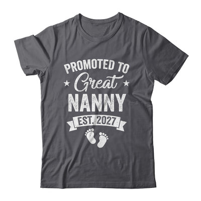 Promoted To Great Nanny Est 2027 Pregnancy Announcement Shirt & Tank Top | siriusteestore