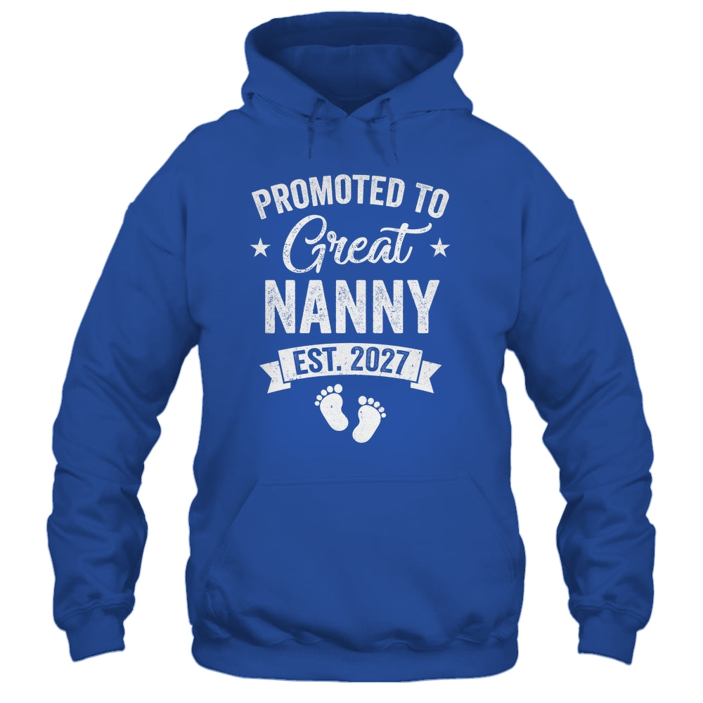 Promoted To Great Nanny Est 2027 Pregnancy Announcement Shirt & Tank Top | siriusteestore