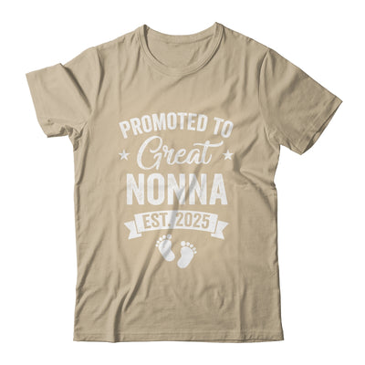 Promoted To Great Nonna Est 2025 Pregnancy Announcement Shirt & Tank Top | siriusteestore