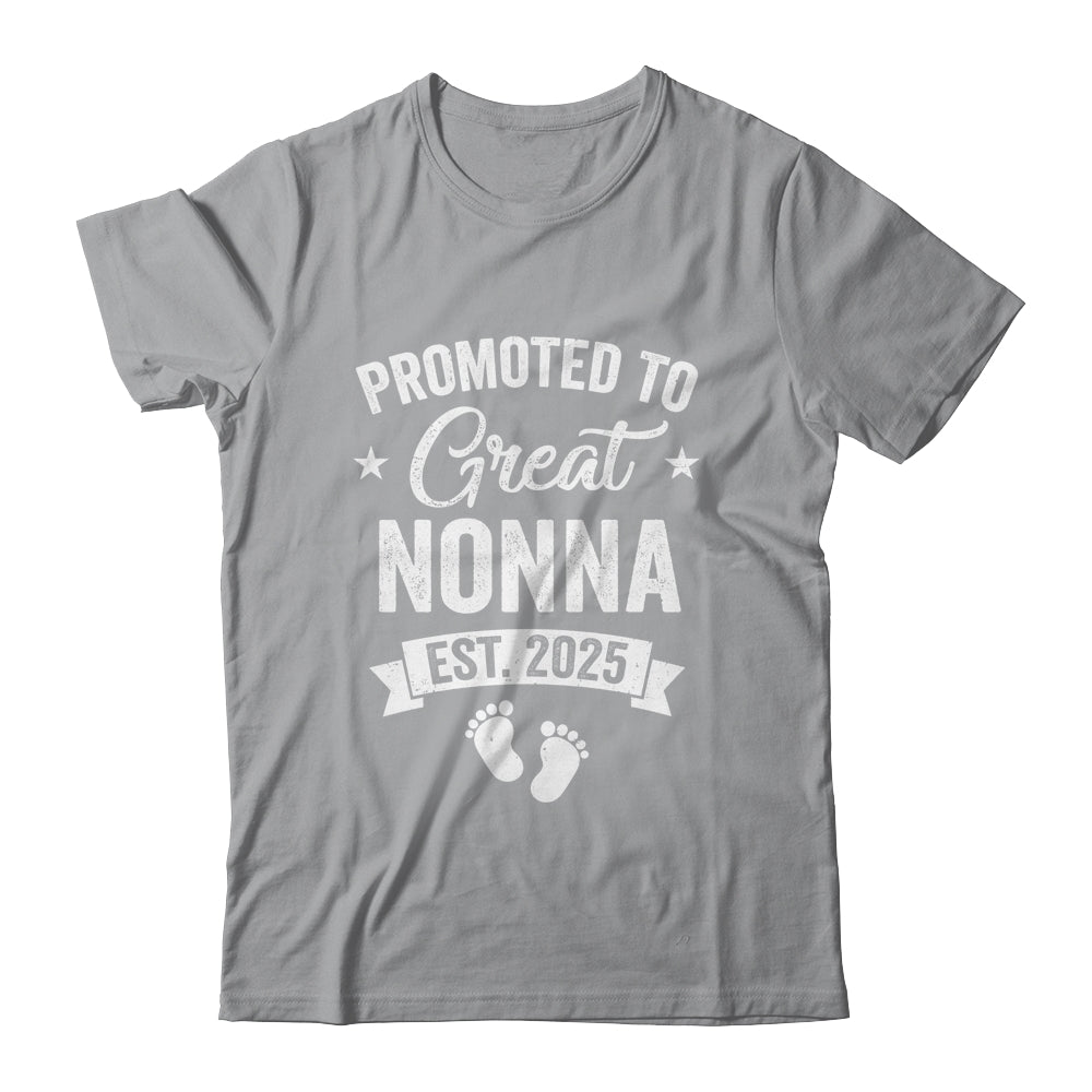 Promoted To Great Nonna Est 2025 Pregnancy Announcement Shirt & Tank Top | siriusteestore