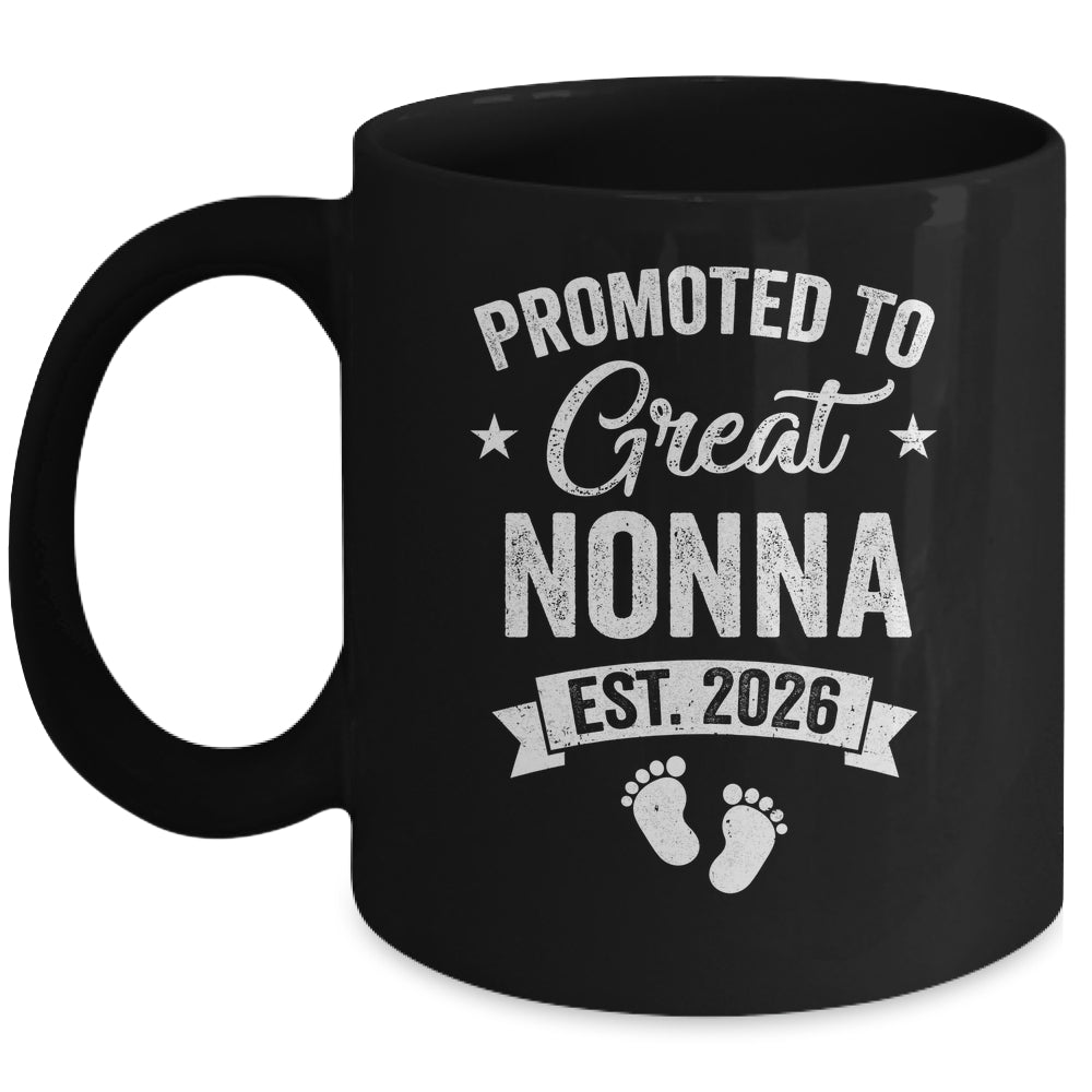 Promoted To Great Nonna Est 2026 Pregnancy Announcement Mug | siriusteestore