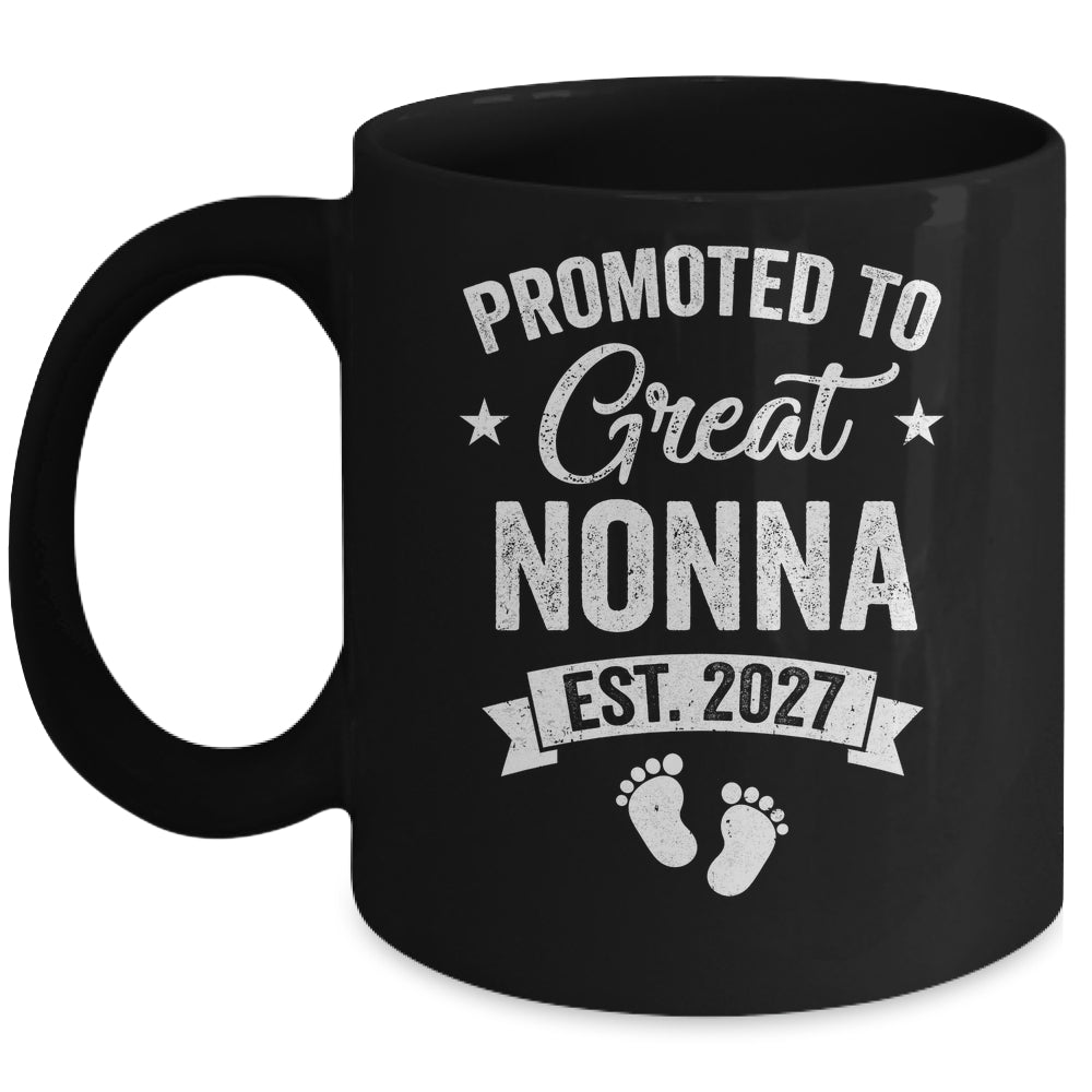 Promoted To Great Nonna Est 2027 Pregnancy Announcement Mug | siriusteestore