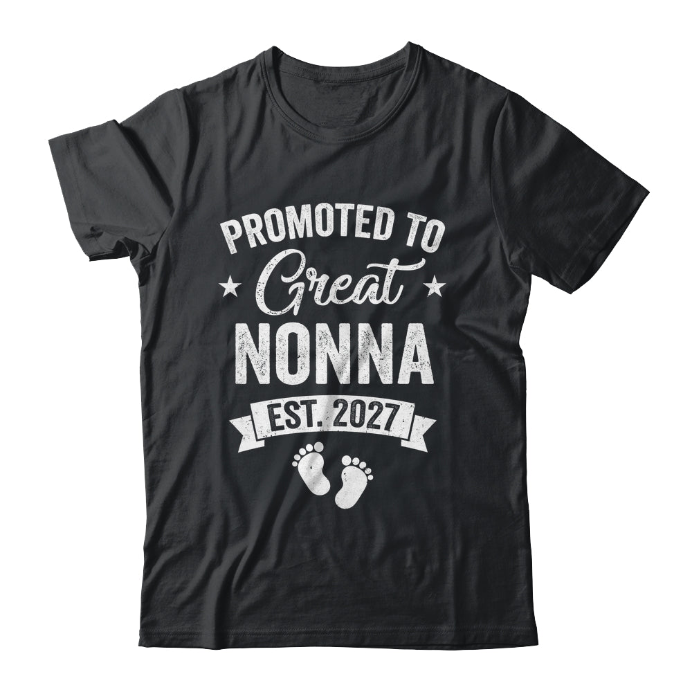Promoted To Great Nonna Est 2027 Pregnancy Announcement Shirt & Tank Top | siriusteestore