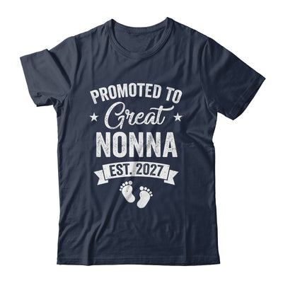 Promoted To Great Nonna Est 2027 Pregnancy Announcement Shirt & Tank Top | siriusteestore