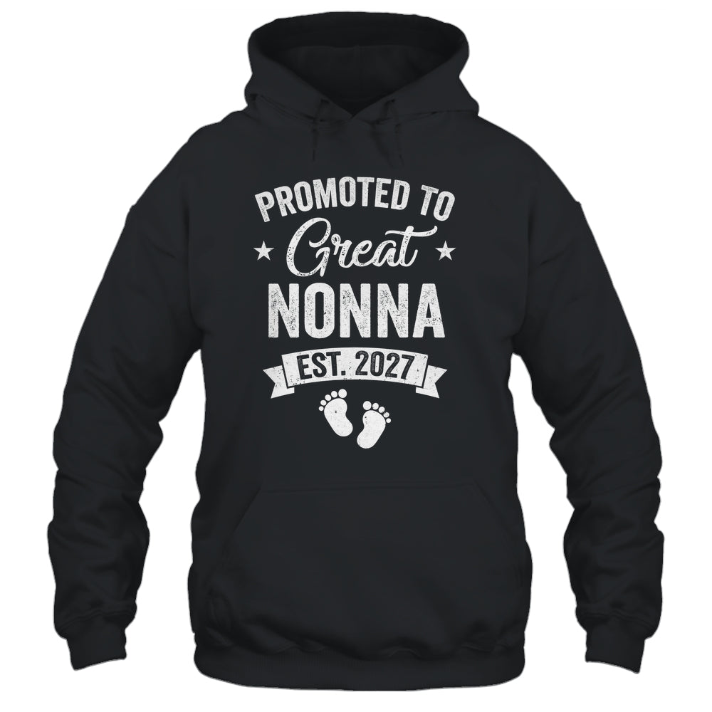 Promoted To Great Nonna Est 2027 Pregnancy Announcement Shirt & Tank Top | siriusteestore