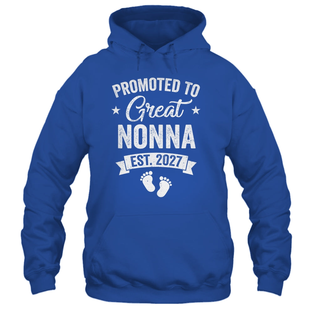 Promoted To Great Nonna Est 2027 Pregnancy Announcement Shirt & Tank Top | siriusteestore