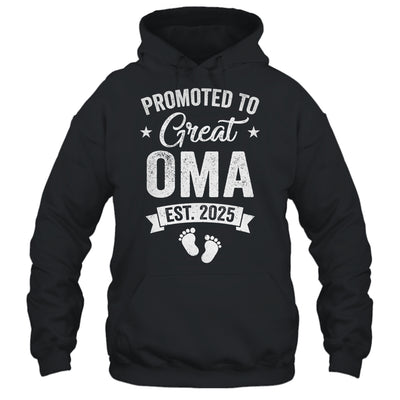 Promoted To Great Oma Est 2025 Pregnancy Announcement Shirt & Tank Top | siriusteestore