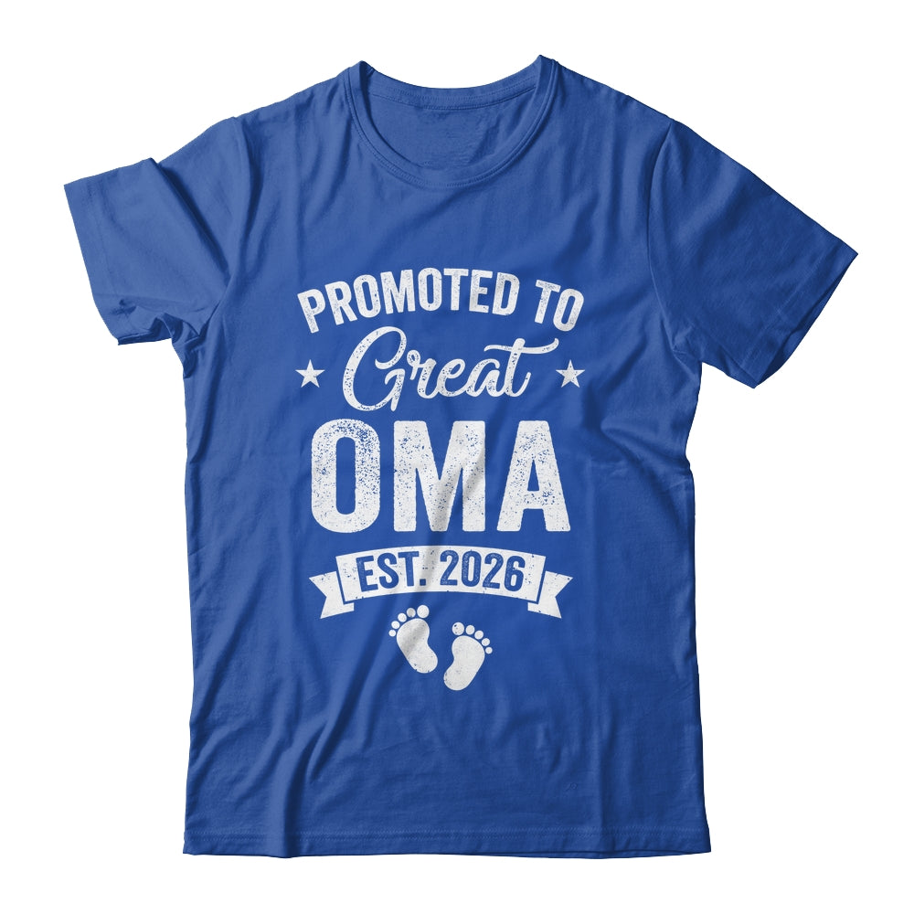 Promoted To Great Oma Est 2026 Pregnancy Announcement Shirt & Hoodie | siriusteestore