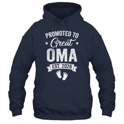 Promoted To Great Oma Est 2026 Pregnancy Announcement Shirt & Hoodie | siriusteestore