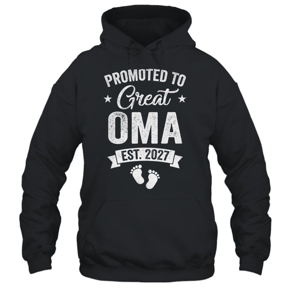 Promoted To Great Oma Est 2027 Pregnancy Announcement Shirt & Hoodie | siriusteestore
