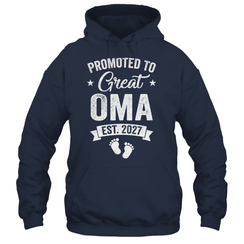 Promoted To Great Oma Est 2027 Pregnancy Announcement Shirt & Hoodie | siriusteestore