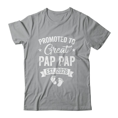 Promoted To Great Pap Pap Est 2026 Pregnancy Announcement Shirt & Hoodie | siriusteestore