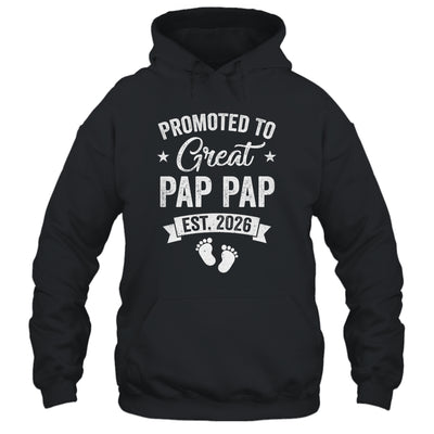 Promoted To Great Pap Pap Est 2026 Pregnancy Announcement Shirt & Hoodie | siriusteestore