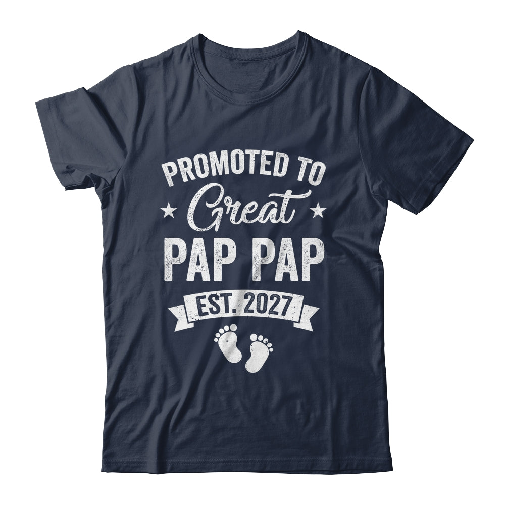 Promoted To Great Pap Pap Est 2027 Pregnancy Announcement Shirt & Hoodie | siriusteestore